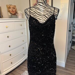 Elegant Black Sequin Dress